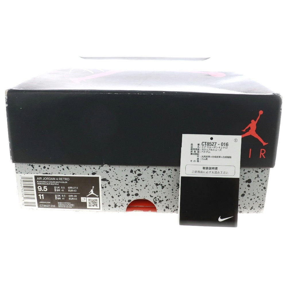 NIKE(ナイキ) AIR JORDAN 4 RETRO RED THUNDER CT8527-016 エアジョーダン4 レッドサンダー ハイカットスニーカー US9.5/27.5cm ブラック/レッド