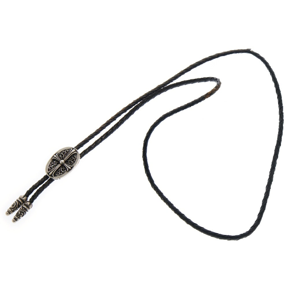 CHROME HEARTS(クロムハーツ) BOLOTIE OVALTINY タイニークラシックオーバルクロス ループタイ シルバー/ブラック BCA209