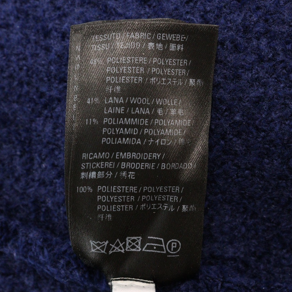 BALENCIAGA(バレンシアガ) 21SS BB EMBROIDED HOODIE BBロゴ刺繍 オーバーサイズテクニカルニット プルオーバーパーカー ネイビー 646505 T6188