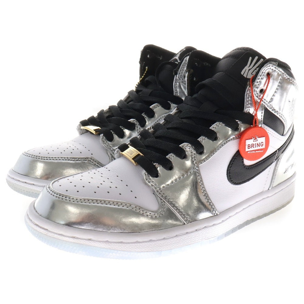 NIKE(ナイキ) AIR JORDAN 1 RETRO HI THINK 16 PASS THE TORCH AQ7476-016 エアジョーダン1 パスザトーチ ハイカットスニーカー US8/26cm AQ7476-016 ホワイト/シルバー