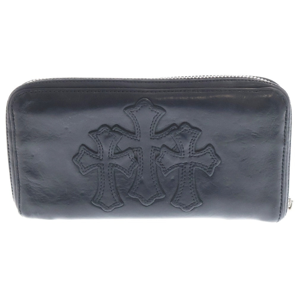 CHROME HEARTS(クロムハーツ) REC F ZIP 3クロス ラウンドジップレザーウォレット 財布 ブラック BCA368