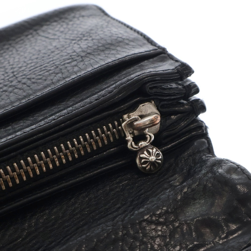 CHROME HEARTS(クロムハーツ) JUDY CROSS BALL ジュディ クロス ボール ボタン レザーウォレット 長財布 ブラック BCA366