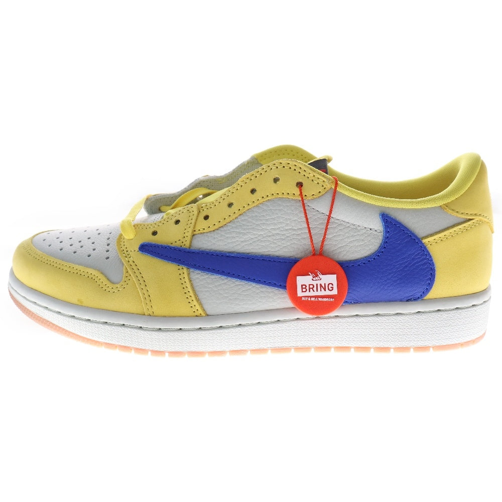 NIKE(ナイキ) ×TRAVIS SCOTT WMNS AIR JORDAN 1 RETRO LOW OG CANAR DZ4137-700ウィメンズ エアジョーダン1 カナリー ローカットスニーカー イエロー US10/27cm