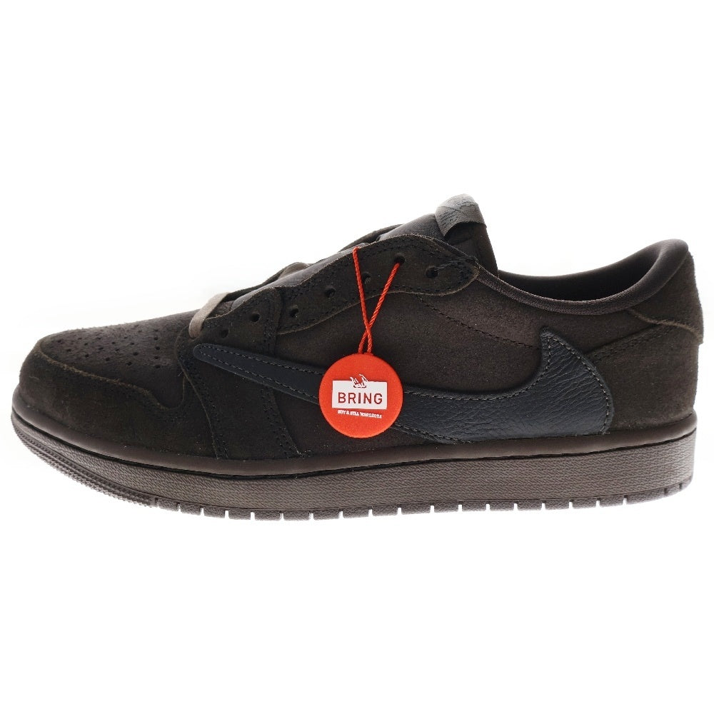NIKE(ナイキ) ×TRAVIS SCOTT AIR JORDAN1 LOW OG SP VELVET BROWN DARK MOCHA DM7866-202 エアジョーダン1 ベルベットブラウン ローカットスニーカー ブラウン US9/27cm