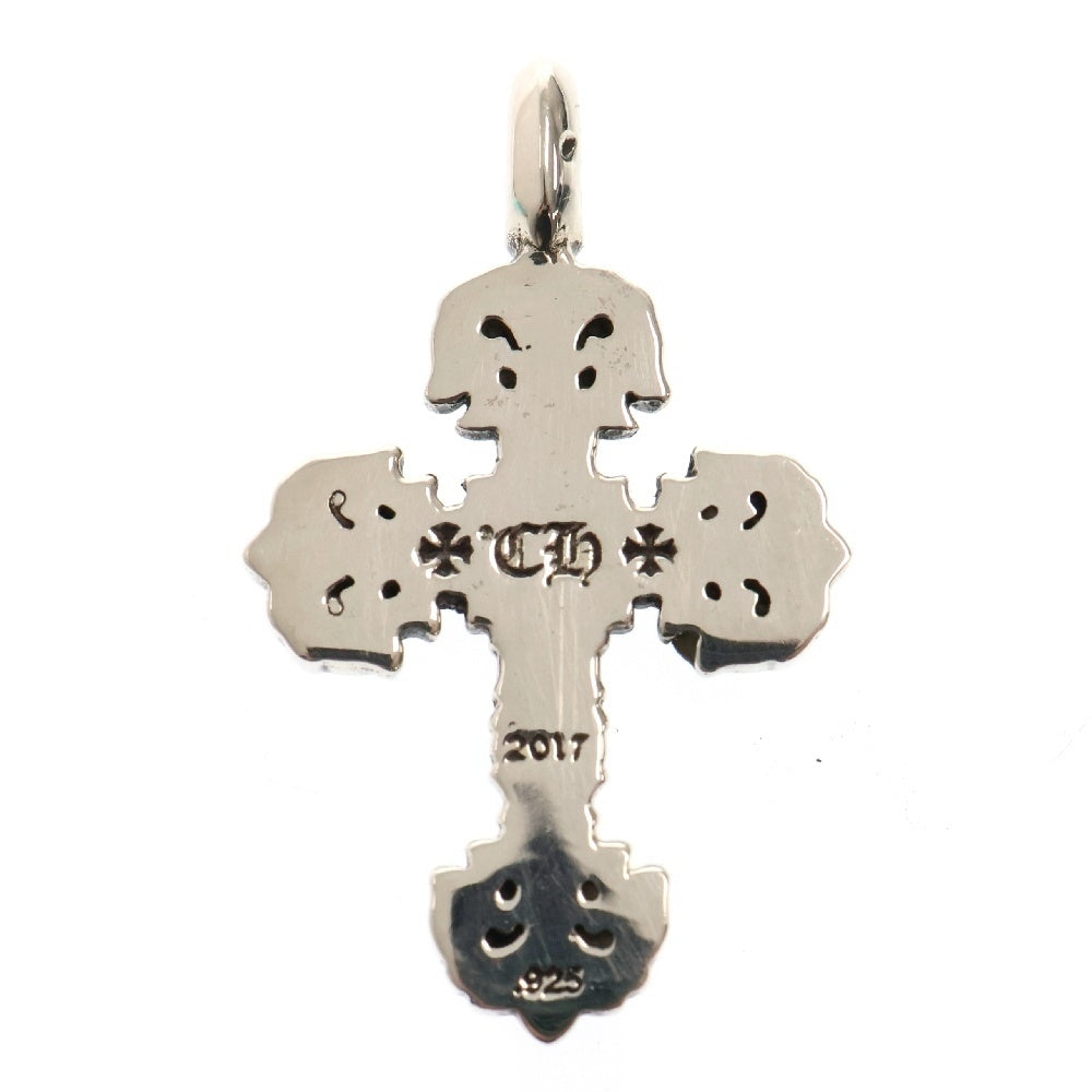 CHROME HEARTS(クロムハーツ) CHARM FILIGREE TINY P DMND タイニーフィリグリークロス チャーム パヴェダイヤ ペンダントトップ シルバー