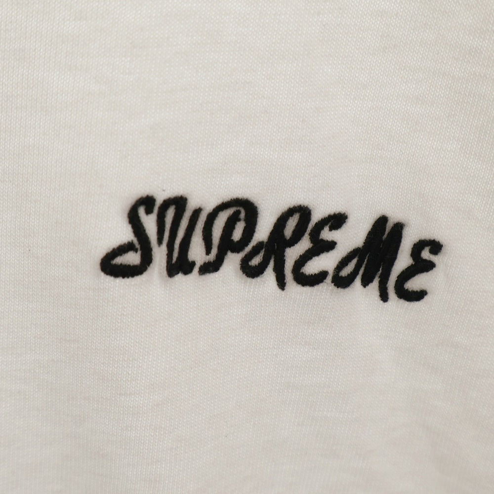 SUPREME(シュプリーム) 23AW Washed Script SS Tee ウォッシュド スクリプト刺繍ロゴ 半袖Tシャツ カットソー ホワイト