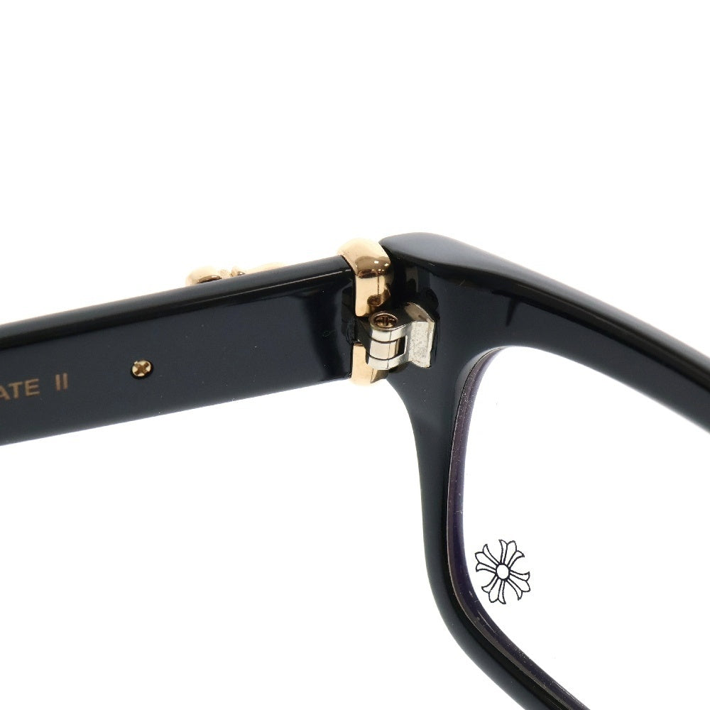 CHROME HEARTS(クロムハーツ) HEY JACK U LATE-2 18KGPダガー装飾テンプル ウェリントンサングラス アイウェア 眼鏡 ブラック/ゴールド