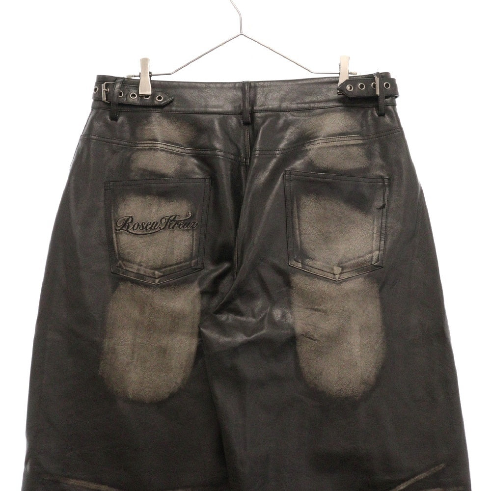 NO BRAND(ノーブランド) ROZEN KREUZ VINTAGE LEATHER PANTS ローゼン クロイツ ヴィンテージ レザー パンツ ブラック 143112