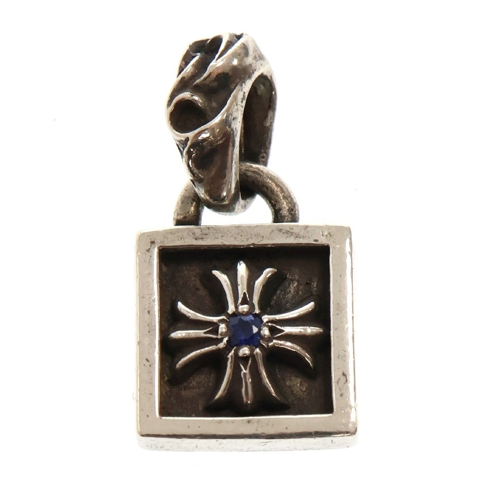 CHROME HEARTS(クロムハーツ) FRAMED CH PLUS 1SAP フレームドCH プラス チャーム サファイア チャーム ペンダントトップ シルバー