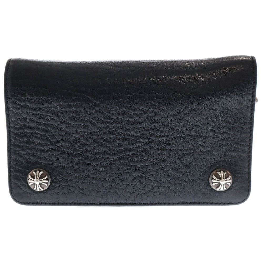 CHROME HEARTS(クロムハーツ) 1ZIP 1ジップ クロスボールボタン レザーウォレット 財布 ブラック BCA362