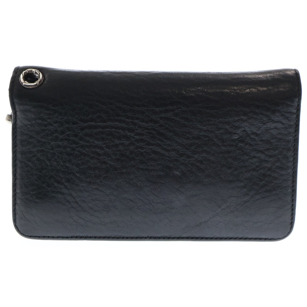 CHROME HEARTS(クロムハーツ) 1ZIP 1ジップ クロスボールボタン レザーウォレット 財布 ブラック BCA362