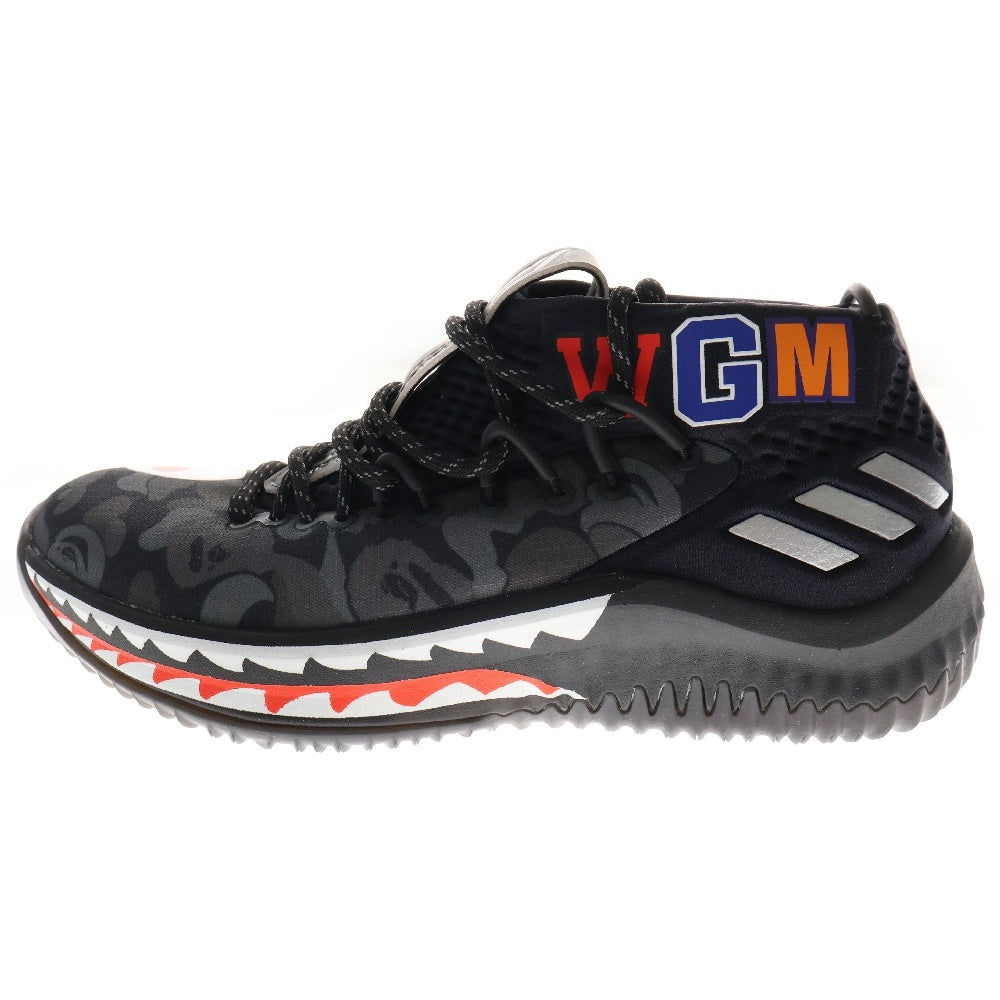adidas Originals(アディダスオリジナルス) ×A BATHING APE DAME4 BAPE AP9975 アベイシングエイプ デイム4 ローカットスニーカー US4/22cm ブラック レディース