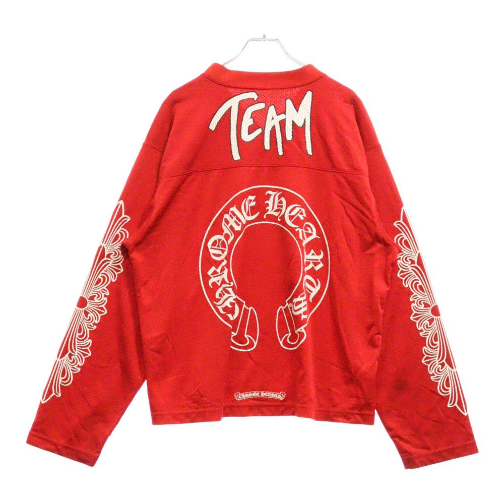 CHROME HEARTS(クロムハーツ) ×MATTY BOY PPO FORM TEAM MESH WARM UP JERSEY TEE マッティボーイ メッシュ長袖Tシャツ レッド