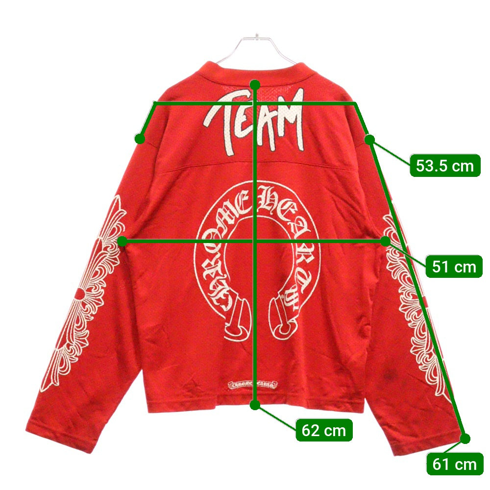 CHROME HEARTS(クロムハーツ) ×MATTY BOY PPO FORM TEAM MESH WARM UP JERSEY TEE マッティボーイ メッシュ長袖Tシャツ レッド