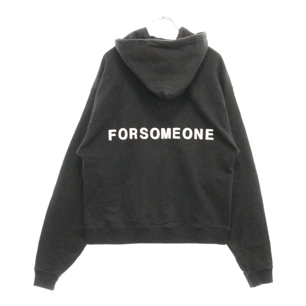 FORSOMEONE(フォーサムワン) ロゴプリント スウェットプルオーバーパーカー ブラック 78000777