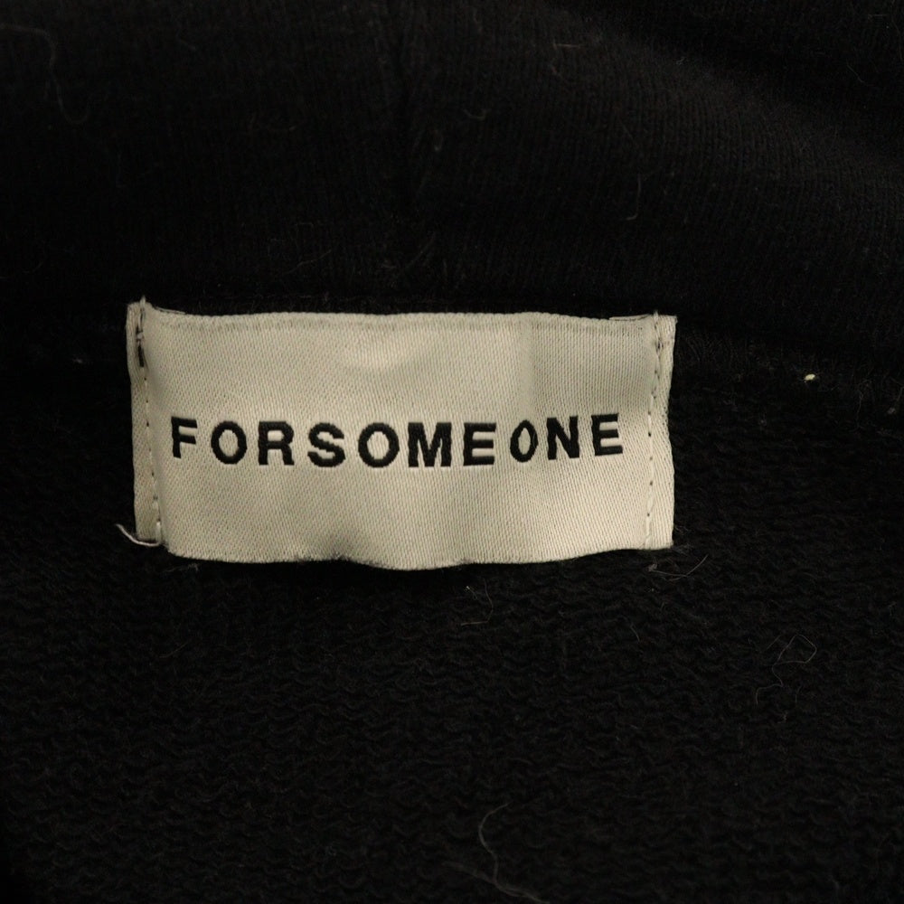 FORSOMEONE(フォーサムワン) ロゴプリント スウェットプルオーバーパーカー ブラック 78000777