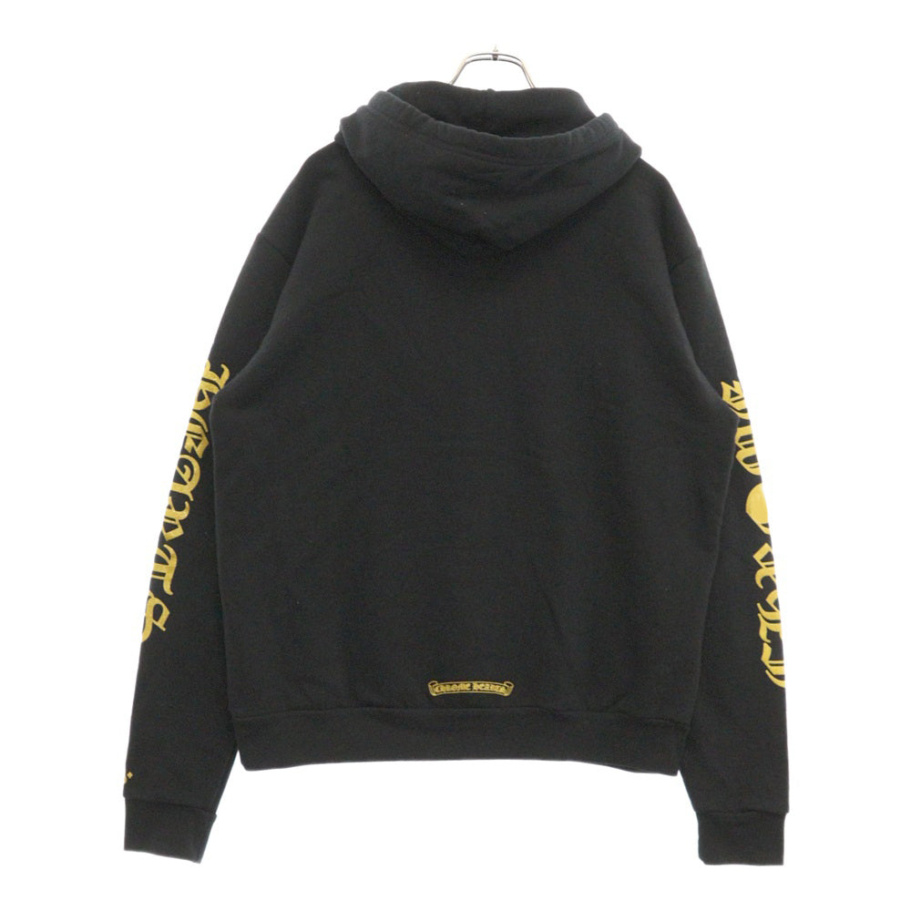 CHROME HEARTS(クロムハーツ) SWTSHRT PLVR 袖ロゴプリントプルオーバーフーディ パーカー ブラック