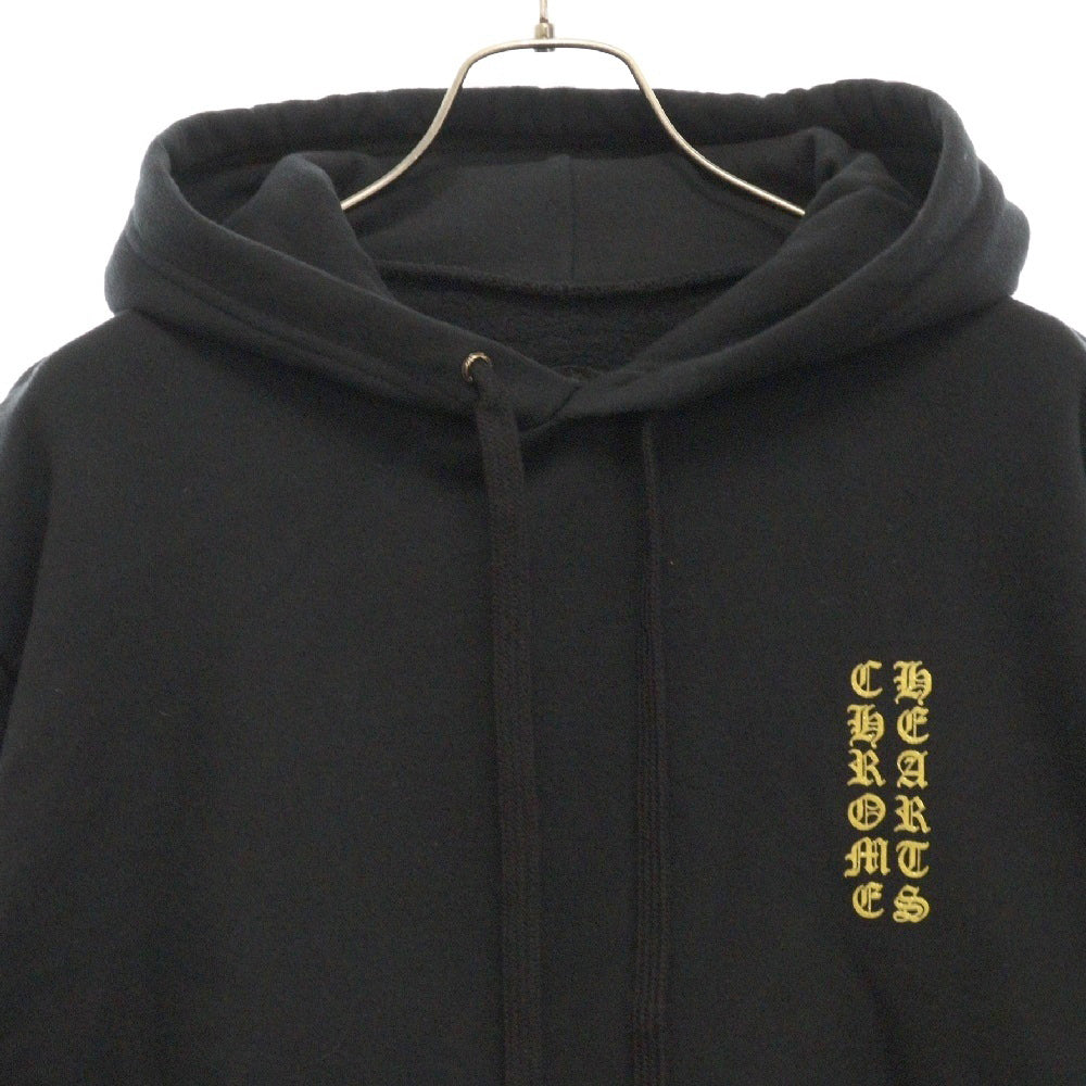 CHROME HEARTS(クロムハーツ) SWTSHRT PLVR 袖ロゴプリントプルオーバーフーディ パーカー ブラック