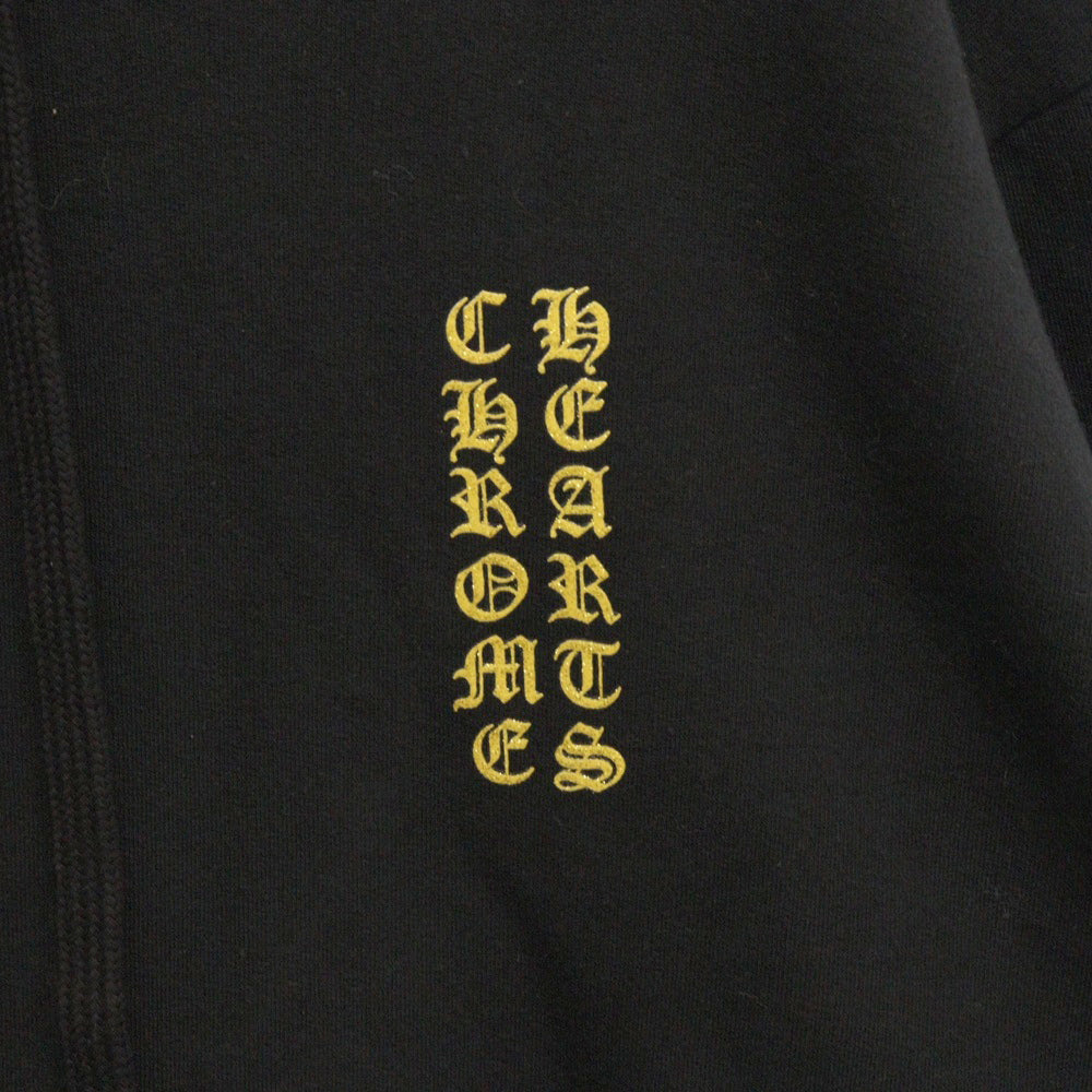 CHROME HEARTS(クロムハーツ) SWTSHRT PLVR 袖ロゴプリントプルオーバーフーディ パーカー ブラック