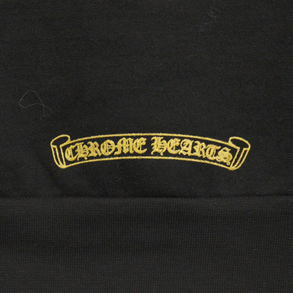 CHROME HEARTS(クロムハーツ) SWTSHRT PLVR 袖ロゴプリントプルオーバーフーディ パーカー ブラック