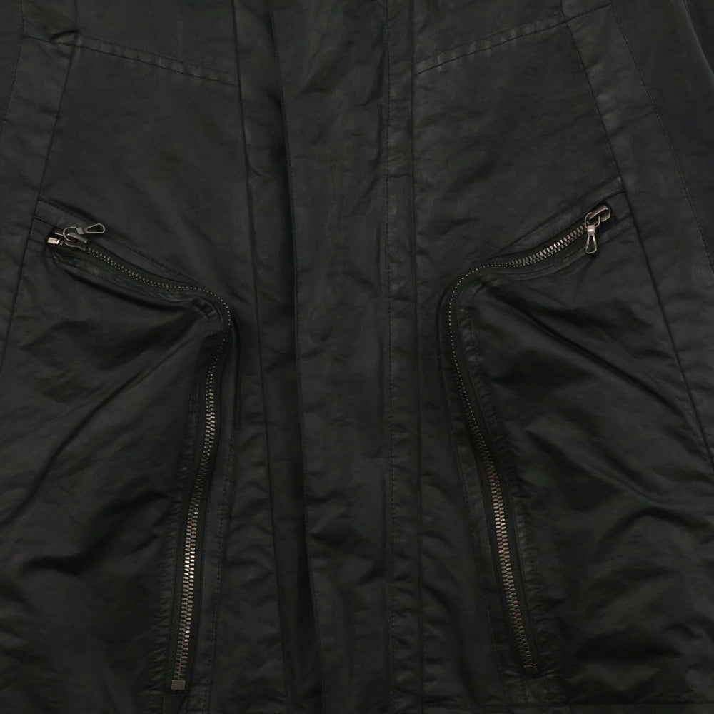 JULIUS(ユリウス) 23AW Jut Neck Jumpsuit マルチポケット付きジャンプスーツ オールインワン ブラック 837JSM1