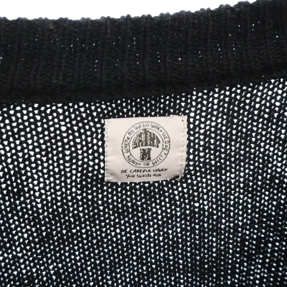 SAINT MICHAEL(セントマイケル) 21AW WOOL SWTER SIN ダメージ加工ウールニットセーター ニットウェア ブラック SM-A21-0000-039
