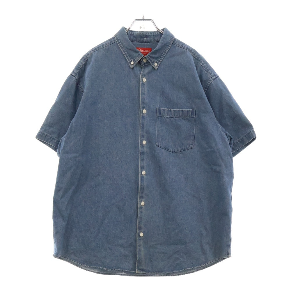 SUPREME(シュプリーム) 21SS Embossed Denim S/S Shirt バックロゴエンボスデニム半袖シャツ インディゴ