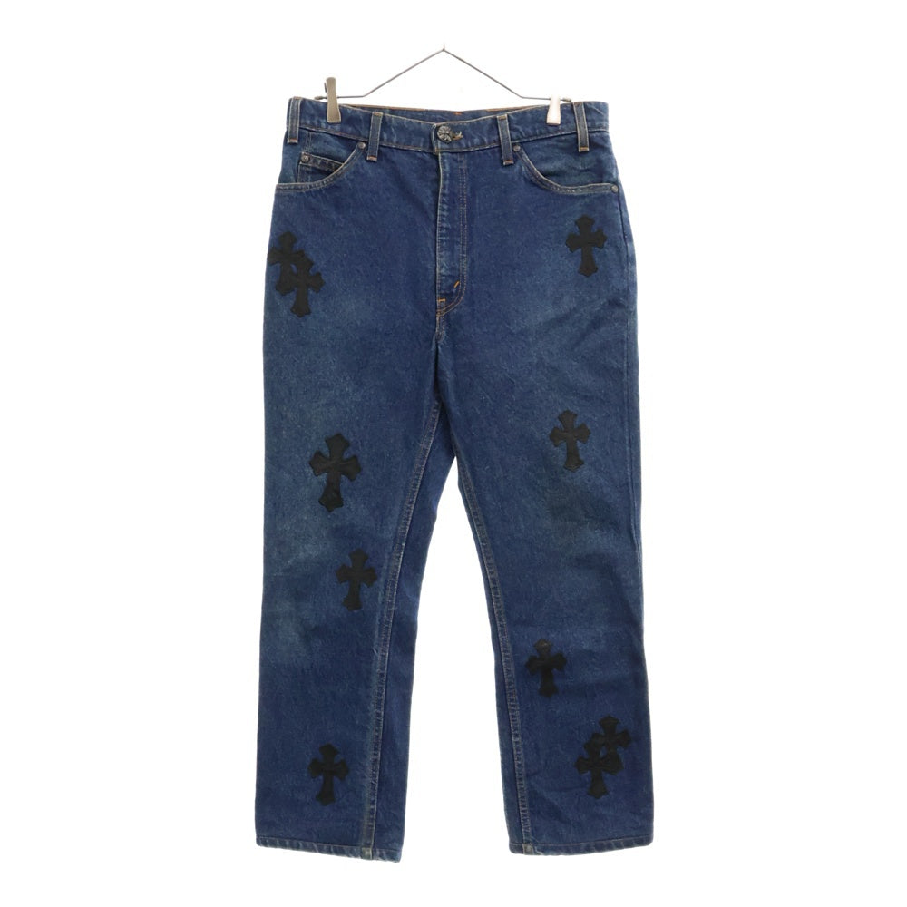 CHROME HEARTS(クロムハーツ) ×LEVI'S 517 U VNTG JEAN リーバイス517 ヴィンテージ クロスパッチ デニムパンツ パッチ インディゴ/シルバー