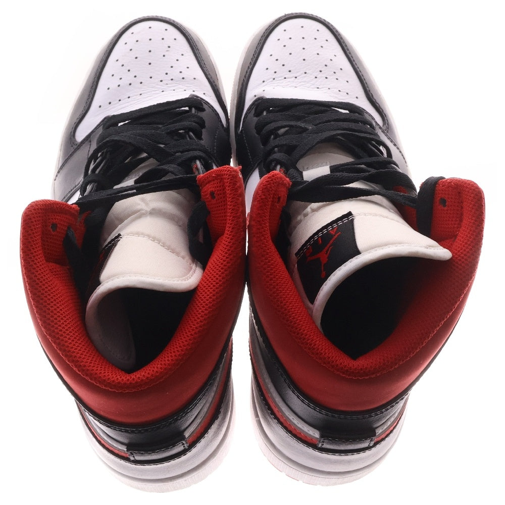 NIKE(ナイキ) AIR JORDAN 1 MID 554724-122 エアジョーダン 1 ミッド ブラック/ホワイト/レッド US10/28cm