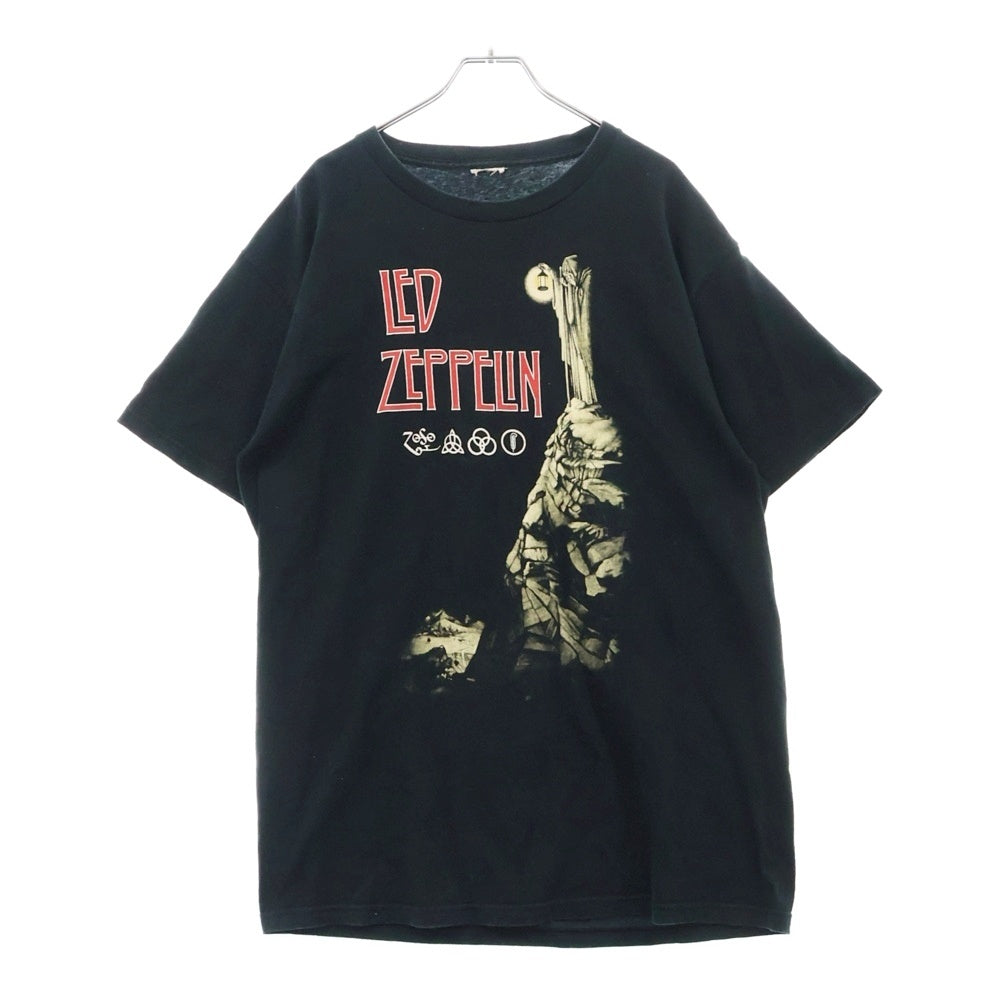 VINTAGE(ヴィンテージ) LED ZEPPELIN HERMIT GILDAN レッドゼッペリン プリント半袖Tシャツカットソー ブラック