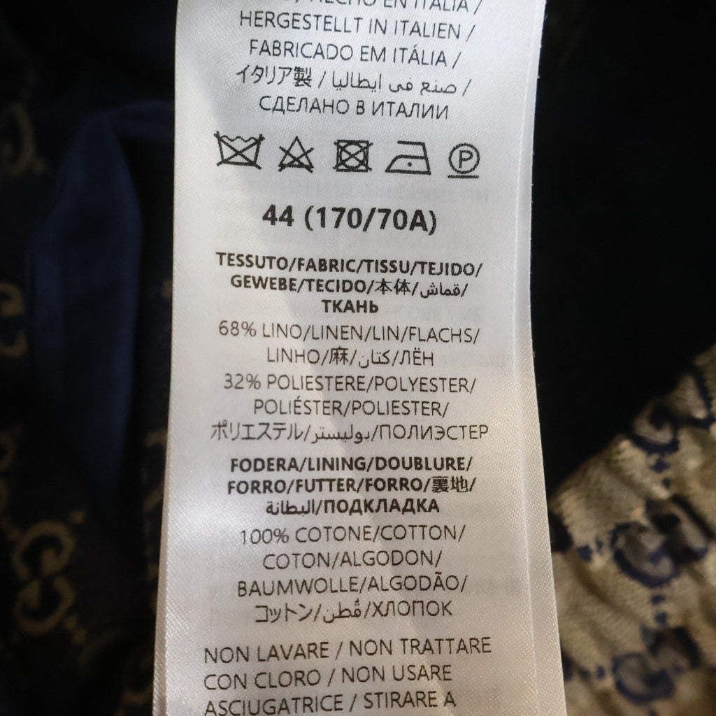 GUCCI(グッチ) GG 総柄デザイン リネンブレンド キャンバス地 ハーフパンツ ショーツ ベージュ 742781 ZAM7G
