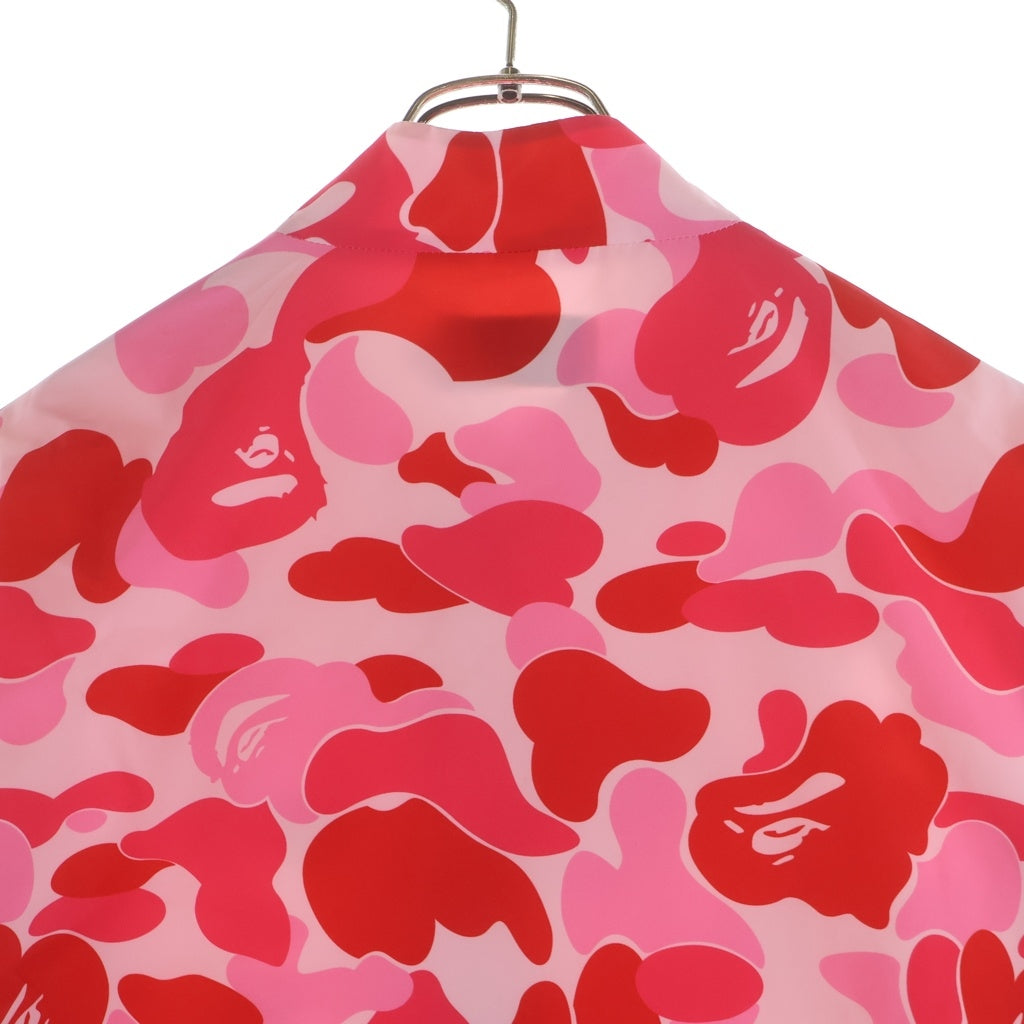 A BATHING APE(アベイシングエイプ) ABC CAMO CHINA JACKET 総柄 カモフラージュ フロントロゴ チャイナジャケット ピンク 001LJM201311M