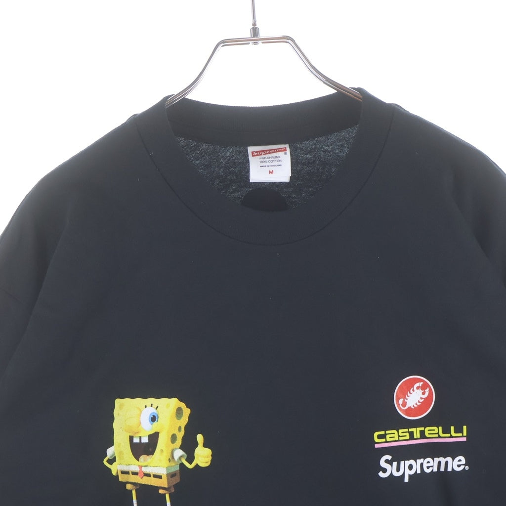 SUPREME(シュプリーム) 25SS SpongeBob Castelli Racing Tee スポンジボブ ボックスロゴ レーシング クルーネック長袖カットソー ブラック