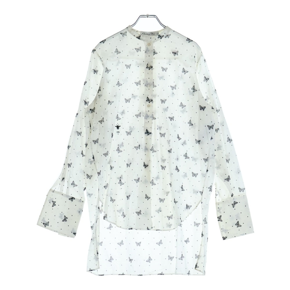 Christian Dior(クリスチャンディオール) バタフライ総柄プリント 長袖シャツ ホワイト 411B55A3742
