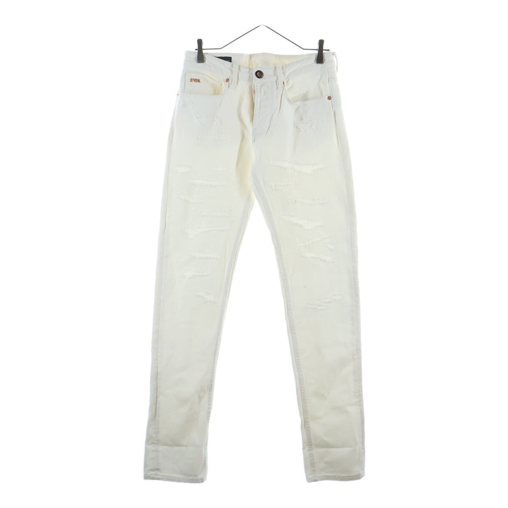 EMPORIO ARMANI(エンポリオアルマーニ) 22AW ダメージスリムフィットデニムパンツ ホワイト 6L1J75 1NMBZ