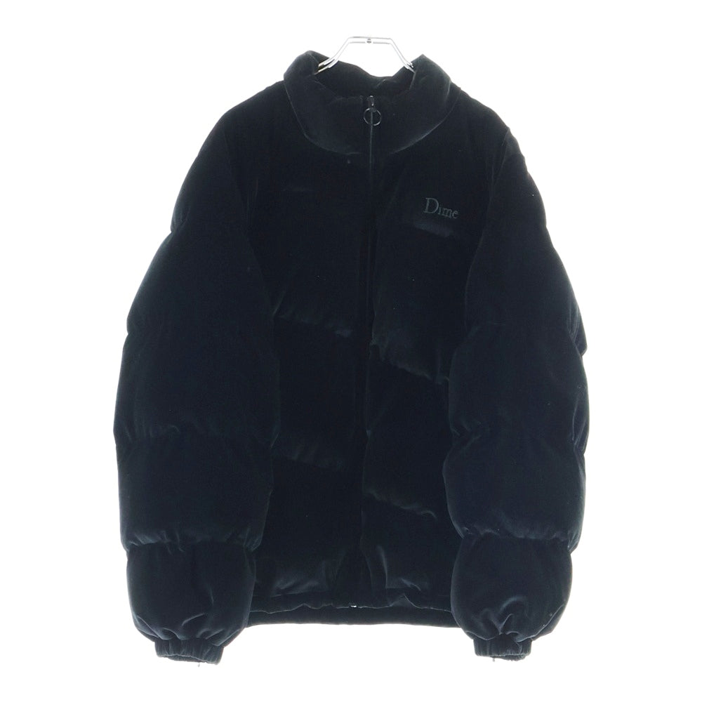 Dime(ダイム) VELVET QUILTED PUFFER ベルベット キルテッド パファー ジップアップ ダウンジャケット ブラック
