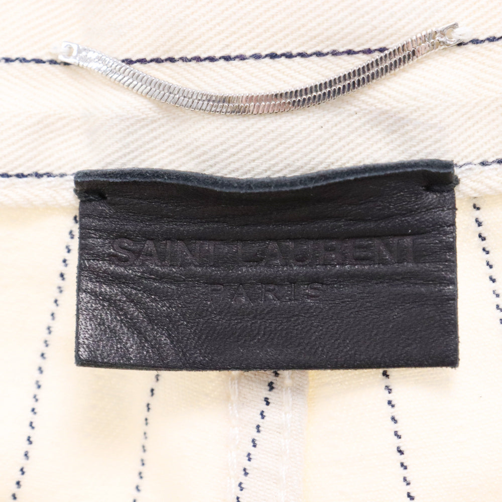 SAINT LAURENT PARIS(サンローランパリ) 23SS リラックスフィットストライプジーンズデニムパンツ アイボリー 684996 Y21HA