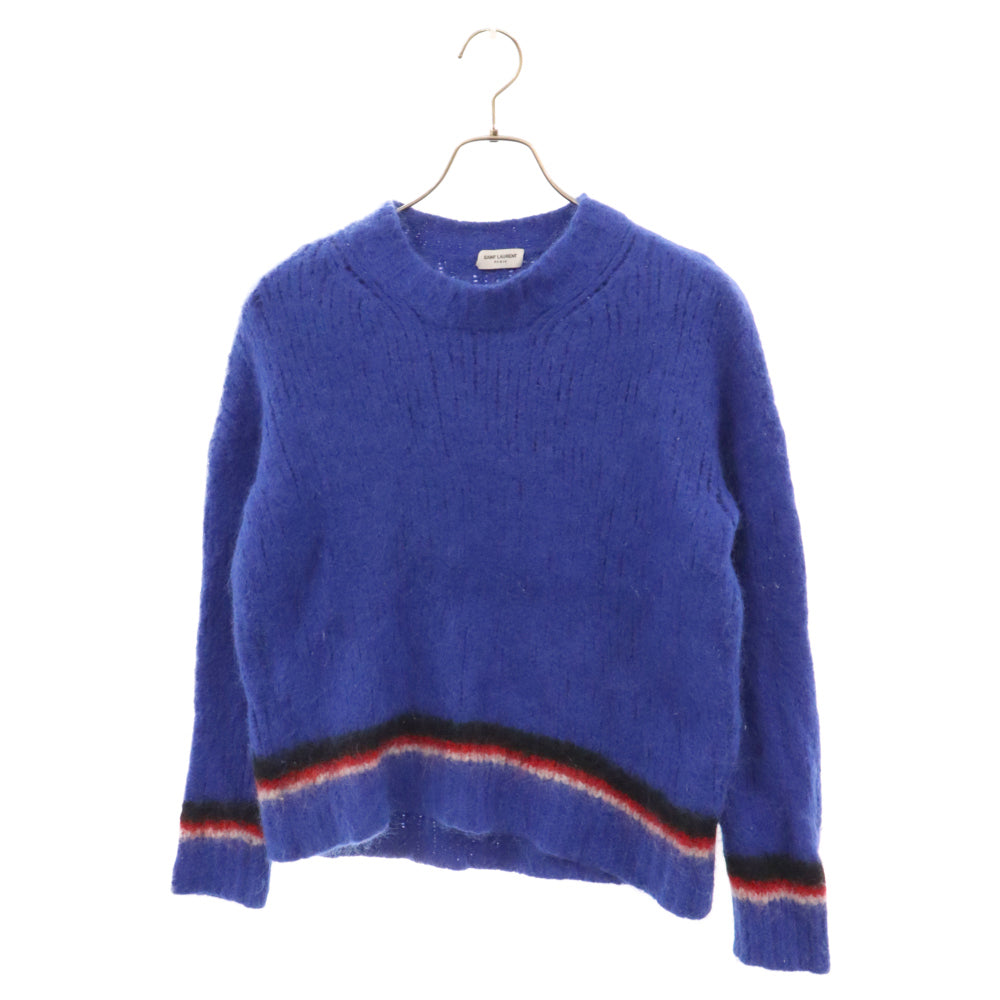 SAINT LAURENT PARIS(サンローランパリ) アルパカアンダーラインニット セーター ブルー 666765 Y75CJ