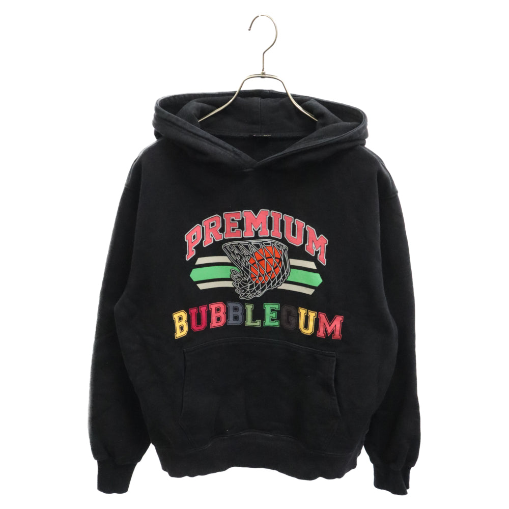 BUBBLEGUM(バブルガム) プリントプルオーバーパーカー ブラック