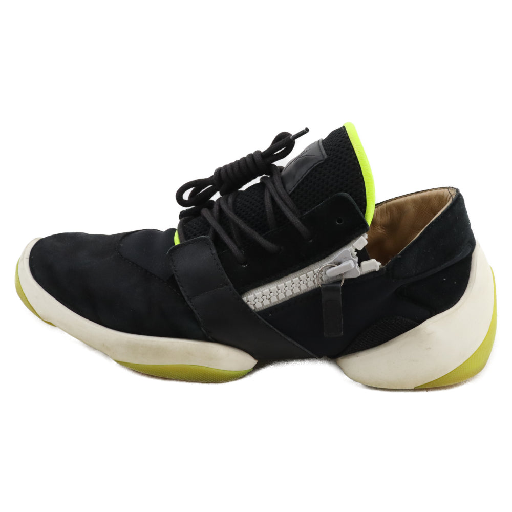 GIUSEPPE ZANOTTI(ジュゼッペ ザノッティ) サイドジップ ローカットスニーカー ブラック/イエロー