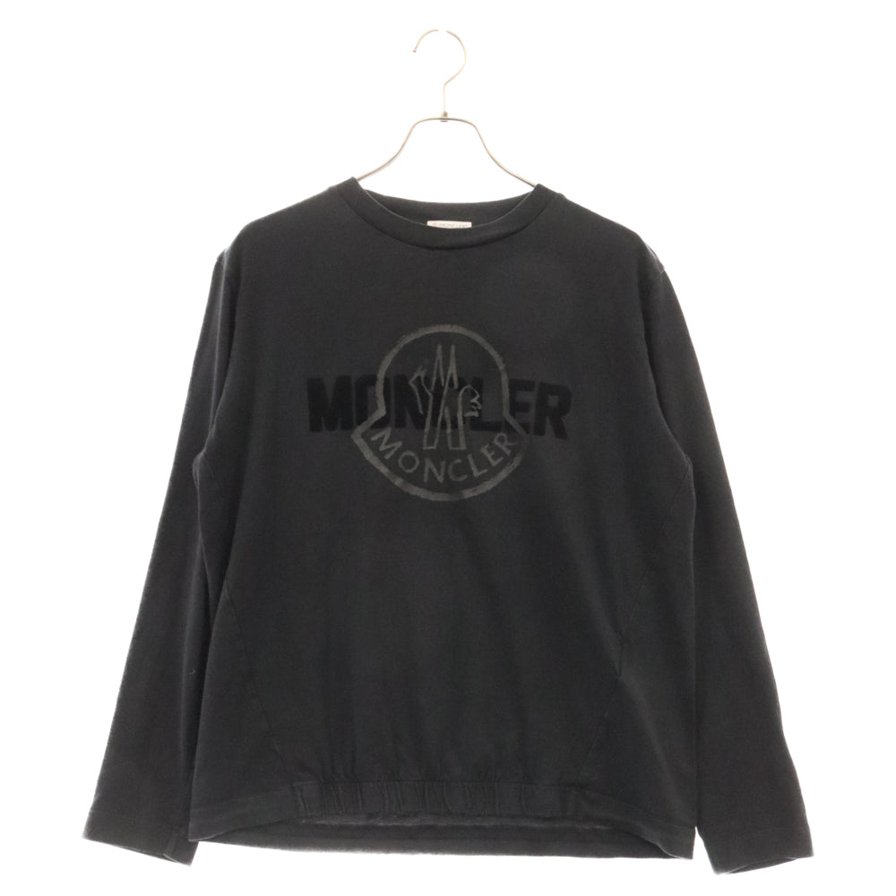 MONCLER(モンクレール) フロントロゴ クルーネック長袖Tシャツ ロングスリーブ ロンT ブラック H20938D00005 829HP