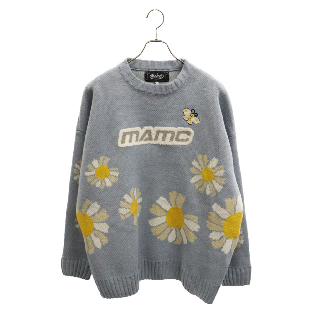 MAMC(エムエーエムシー) デイジーニット セーター フロントロゴニット ブルー MC490