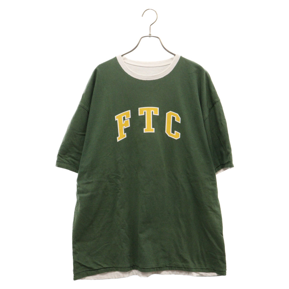 FTC(エフシーティー) FTC LOGO REVERSIBLE TEE ロゴプリントリバーシブル半袖カットソー 半袖Tシャツ グリーン/ホワイト FTC023SUMSH10
