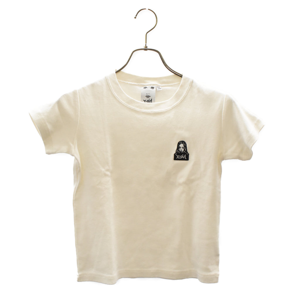 X-GIRL(エックスガール) ロゴ刺繍半袖カットソー 半袖Tシャツ ホワイト 105225013001