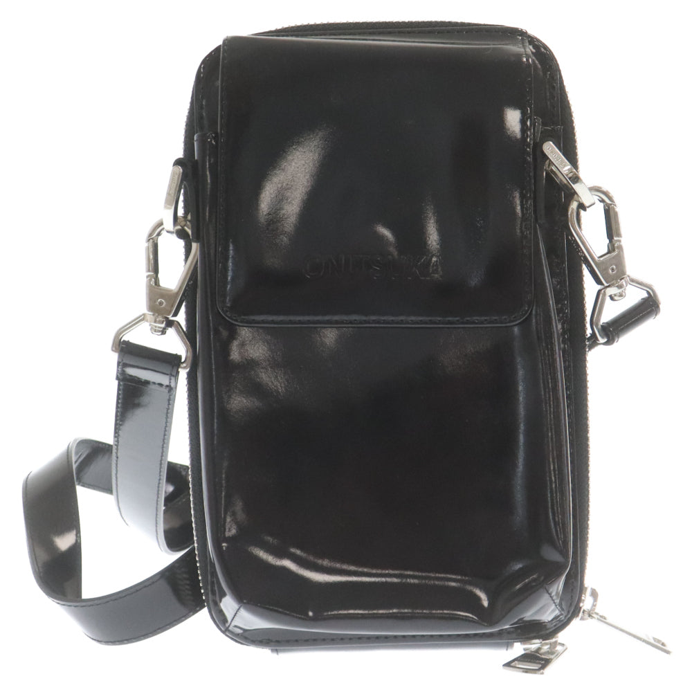 Onitsuka Tiger(オニツカタイガー) SHOULDER BAG ショルダーバッグ レザー ブラック 3183A670