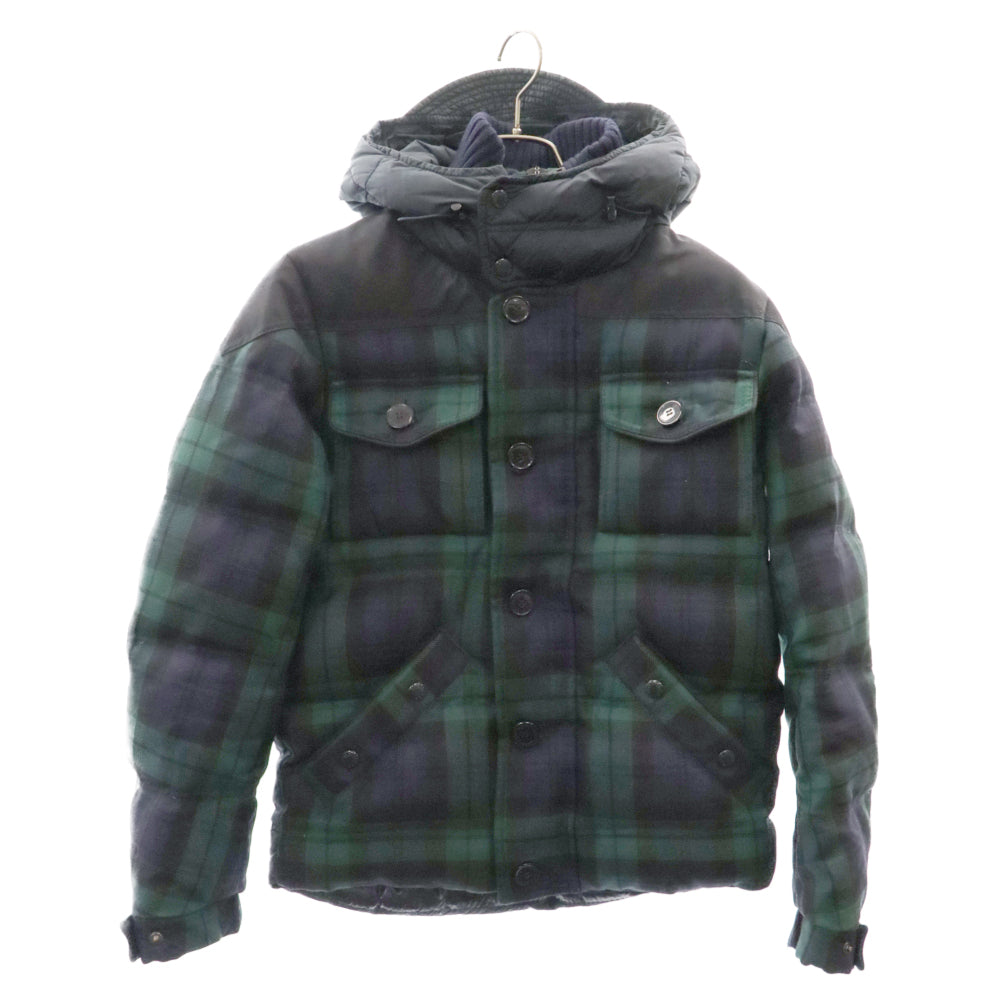 MONCLER(モンクレール) DEFENSE ダウンジャケット チェック柄 グリーン 920-091-41351-50