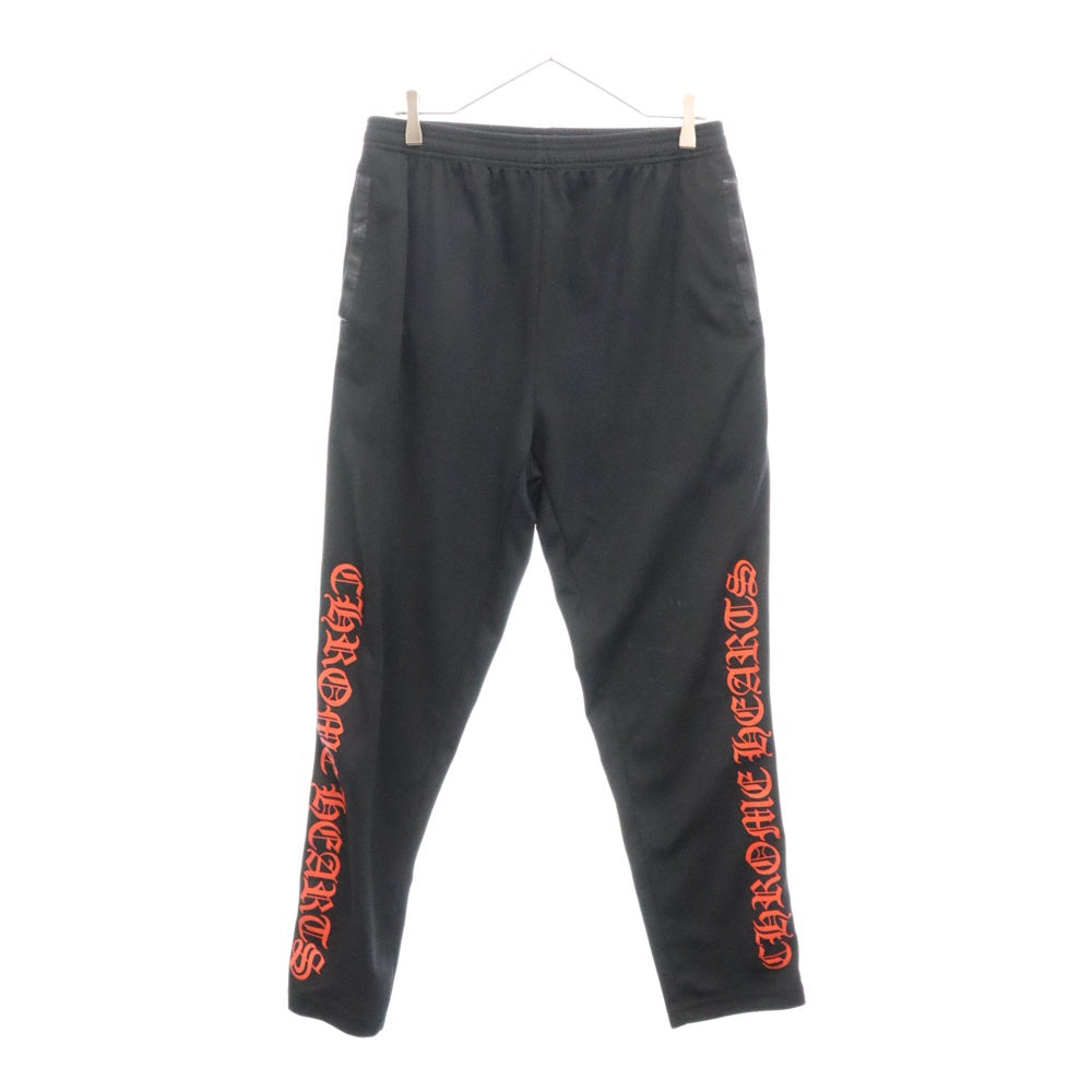 CHROME HEARTS(クロムハーツ) Side Snap Track Line Pants サイドスナップトラックラインパンツ クロスボール ロゴ ブラック レッド