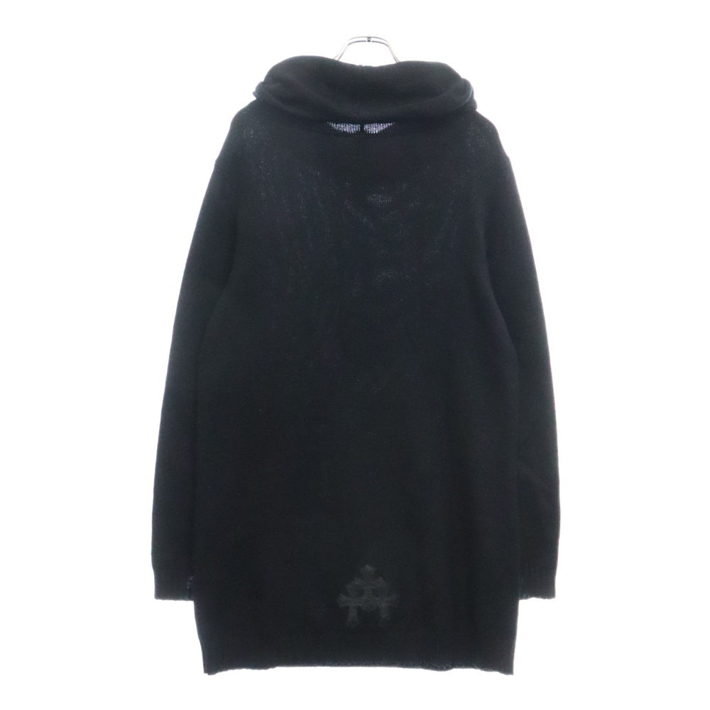 CHROME HEARTS(クロムハーツ) カシミア クロスパッチ プルオーバーパーカーニット バックトリプルクロス ブラック
