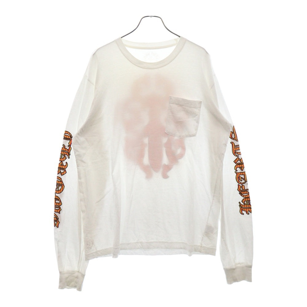 CHROME HEARTS(クロムハーツ) Striped Dagger L/S Tee ストライプダガー クルーネック長袖Tシャツ ロングスリーブ ロンT ホワイト