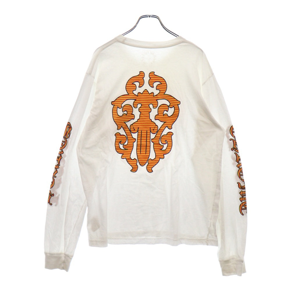 CHROME HEARTS(クロムハーツ) Striped Dagger L/S Tee ストライプダガー クルーネック長袖Tシャツ ロングスリーブ ロンT ホワイト